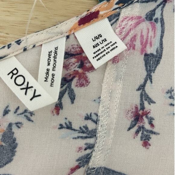 NWT ROXY Shimmy Shake Floral Mini Dress Women's Size Large Tropical Feminine - Picture 3 of 12